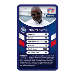 Emmitt Smith Top Trumps card from the American Football Stars 2026 Top Trumps Specials Card Game.