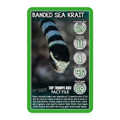 Banded Sea Krait card from Snakes Top Trumps Card Game featuring facts and stats.