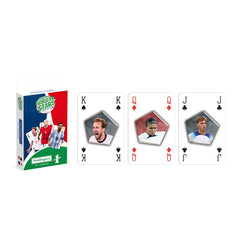 World Soccer Stars 2026 Waddingtons Number 1 Playing Cards featuring iconic football players on premium playing cards.