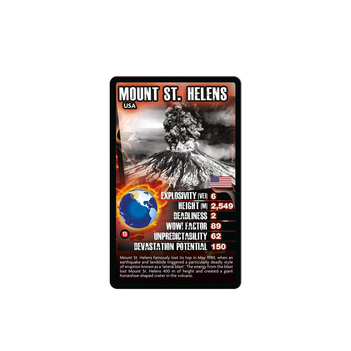 Volcanoes Top Trumps Card Game