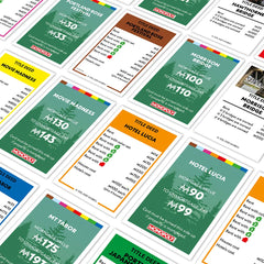 Portland, OR Monopoly Board Game property cards featuring iconic landmarks and neighborhood values.