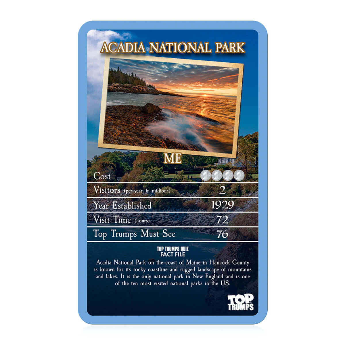 New England Top Trumps Cards Game - 30 Things To Do and See